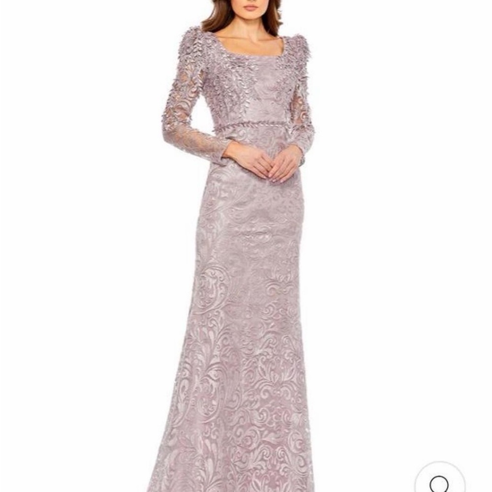 Mac Duggar Elegant Embroidered Lavender Evening Gown
